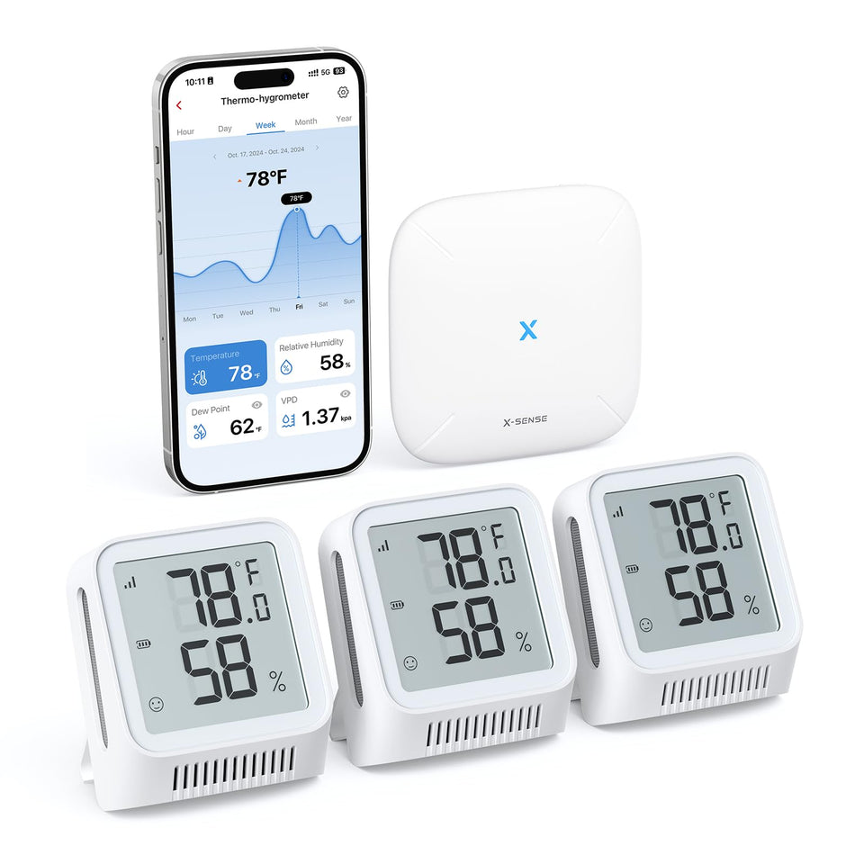 X-Sense WiFi thermometer base station showing stable home monitoring