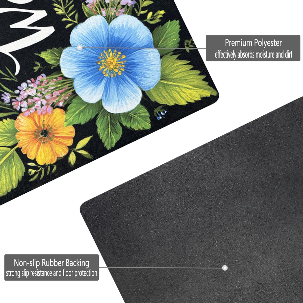 XADP easy-clean doormat, hose rinse and air dry.