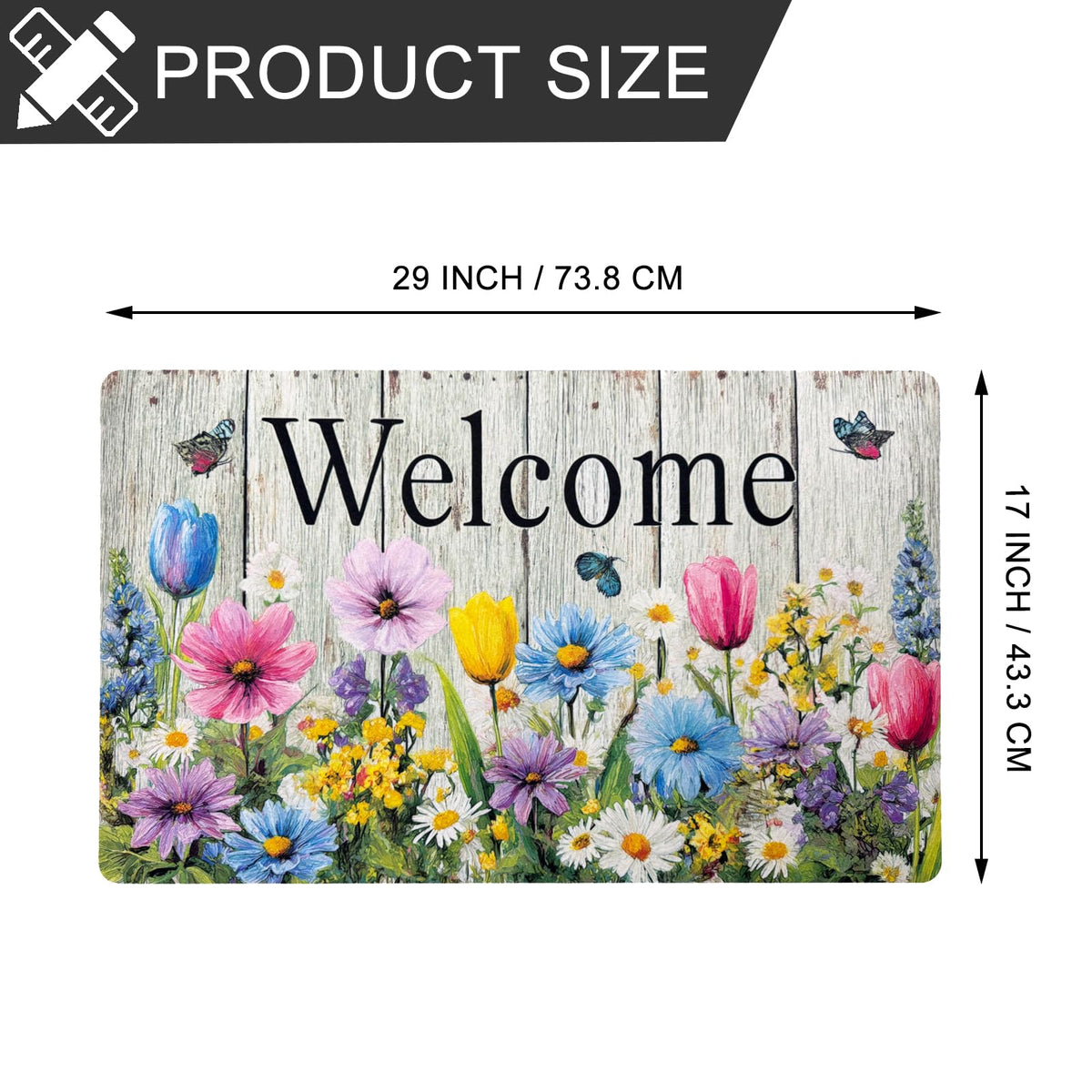 XADP Welcome Mat non-slip rubber back prevents slips on wet floors