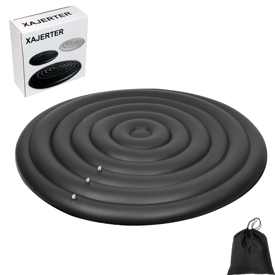Xajerter round hot tub cover fits Saluspa, protects against cold drafts for warm relaxation.