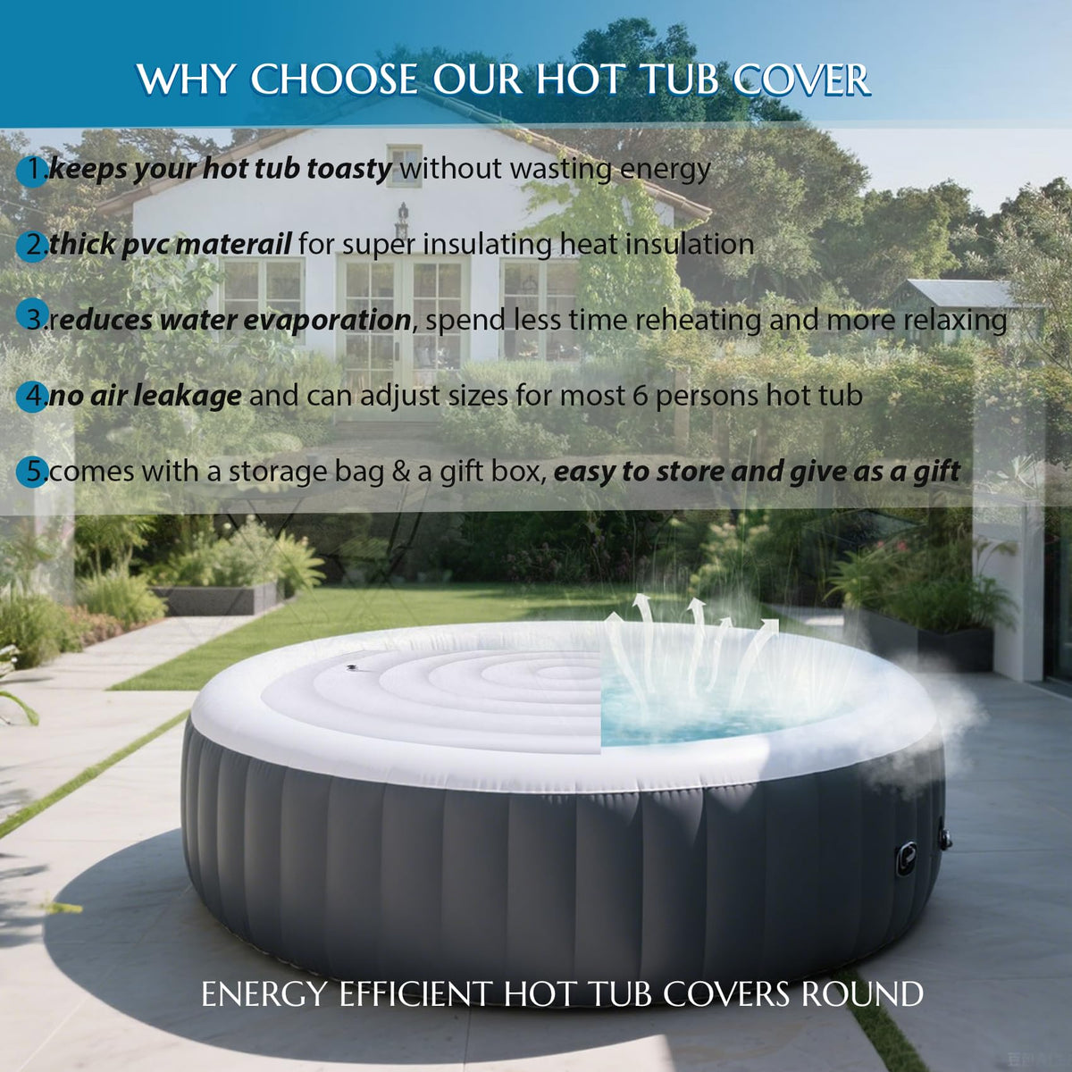 Xajerter thermal insulated cover close-up highlighting thick insulation for energy efficiency