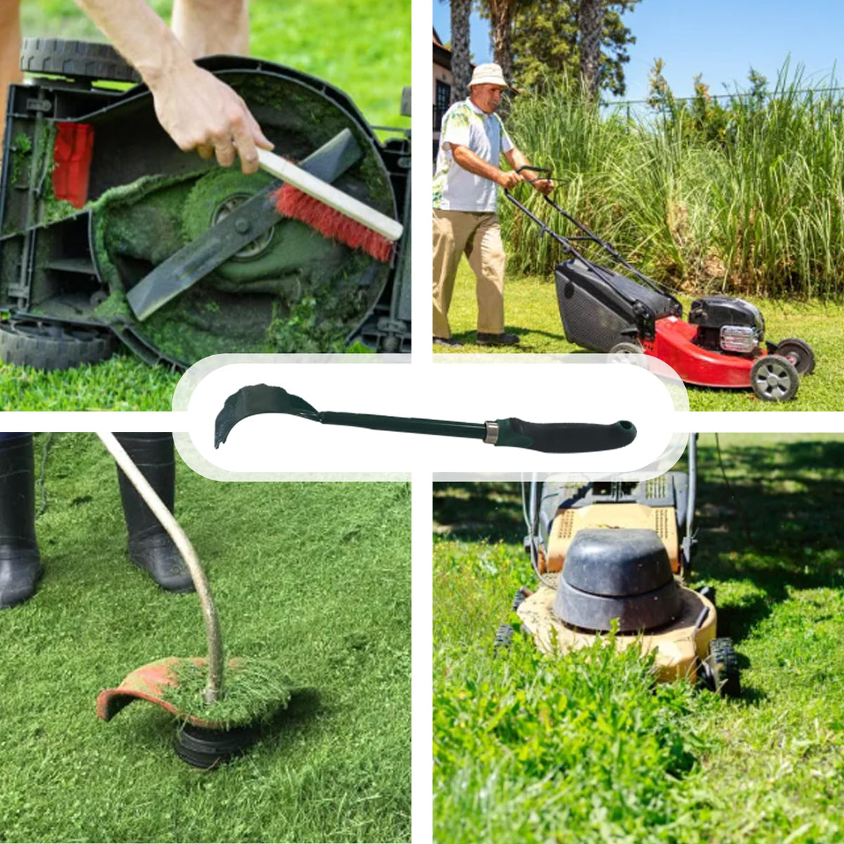 Xanadued mower deck scraper cleans blades and supports routine maintenance.