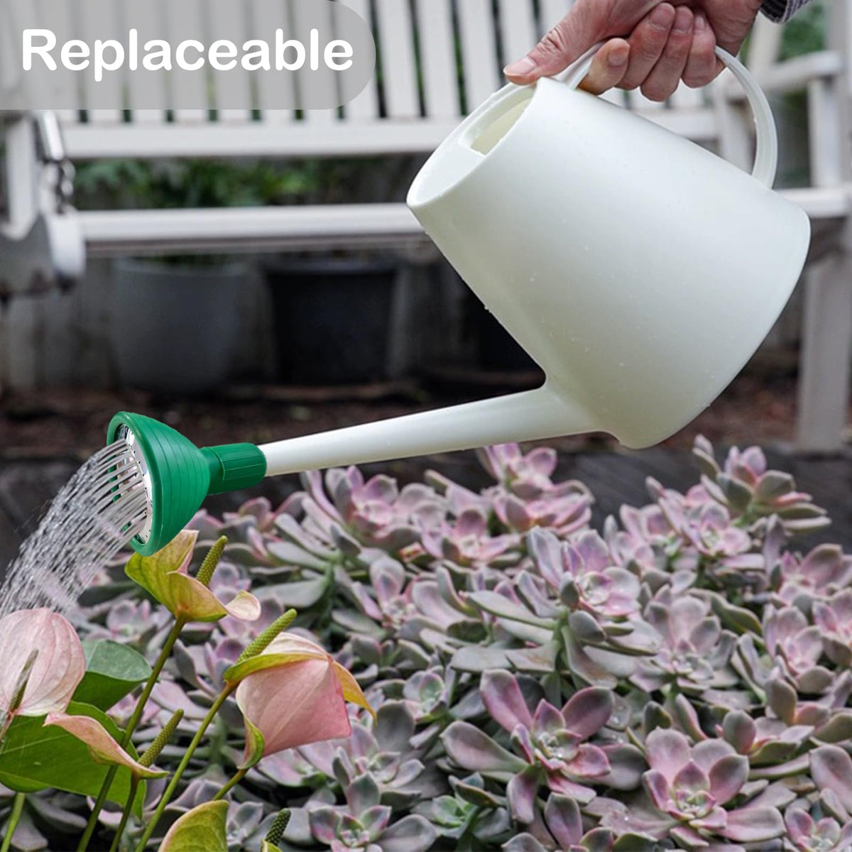 Xanadued rose head attached to spout ensures easy 22–24mm compatibility