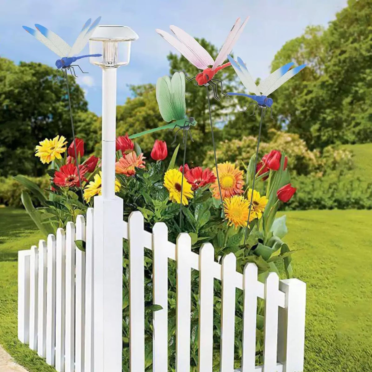 Xandova dragonfly clip patio accent brightens patios and entrances with lifelike charm.