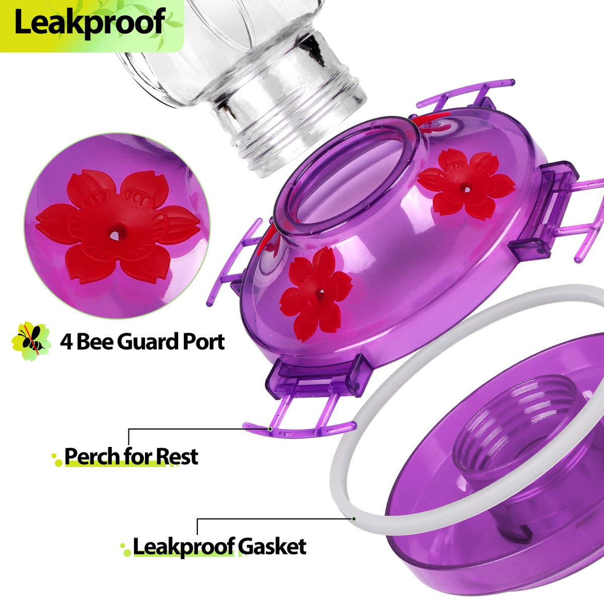 XAROO clear bottle lets you monitor nectar levels at a glance