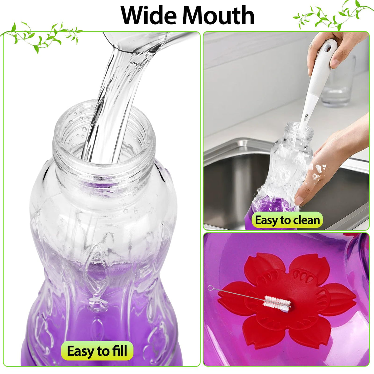 XAROO purple glass feeder adds colorful garden flair and delight