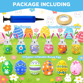 XAYSXJNB inflatable Easter eggs ornaments brighten the lawn for festive yard decor.
