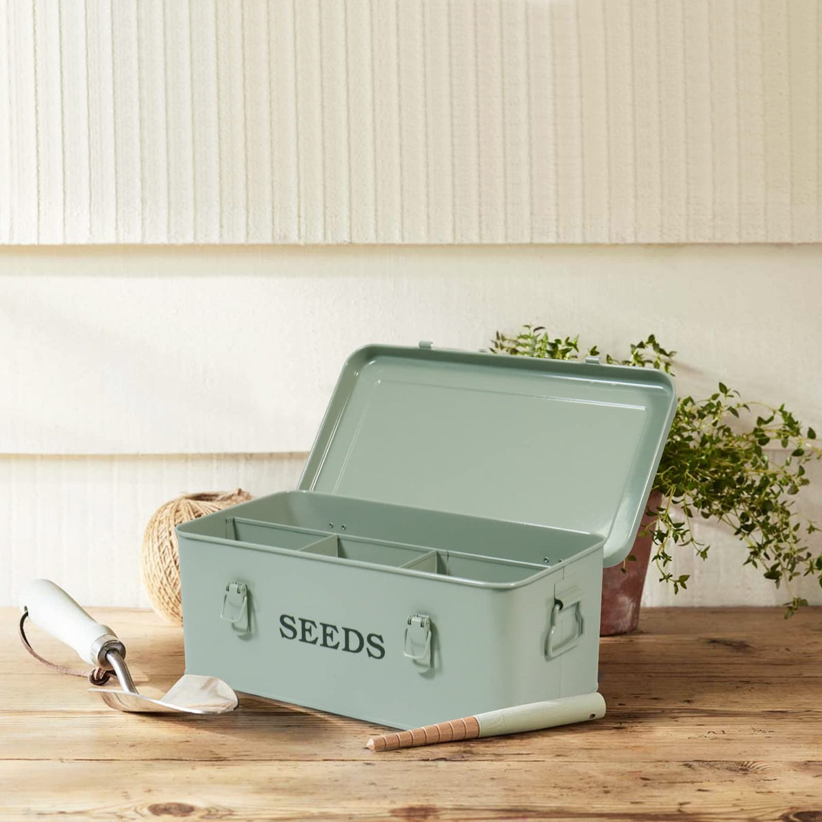 Xbopetda portable garden seed bin for home, shed, greenhouse.