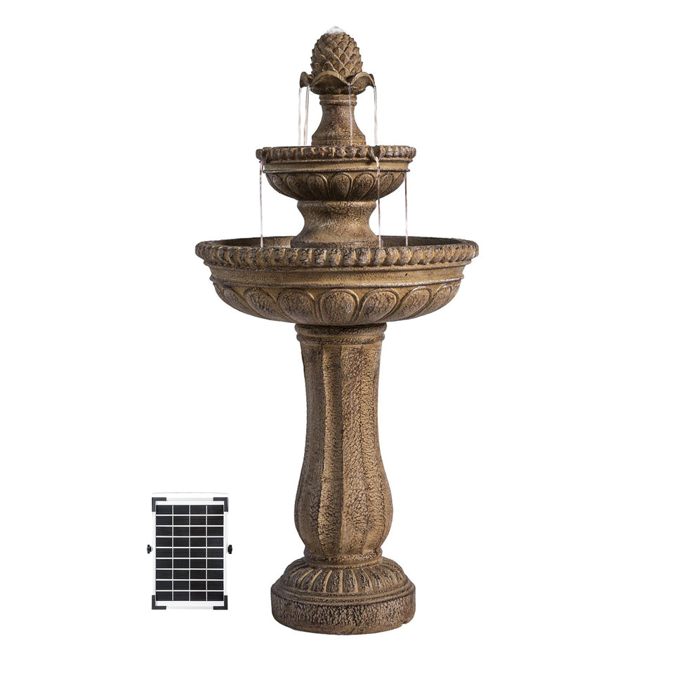 XBrand 39-inch solar fountain with a two-tier cascade for tranquil ambience