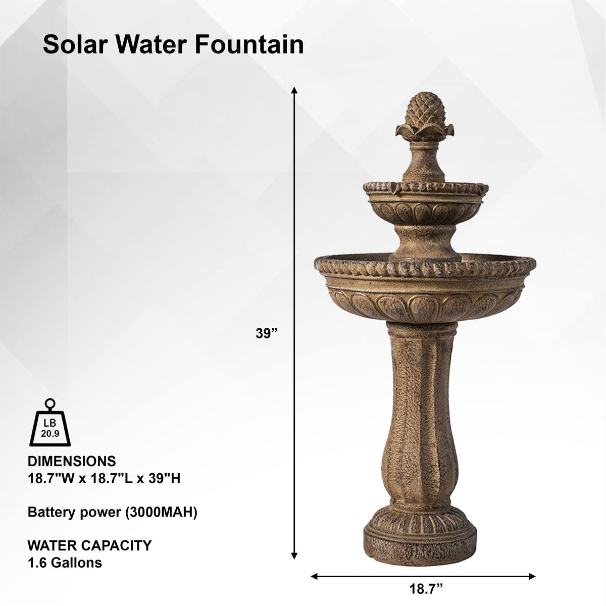 XBrand sandstone resin finish detail adds natural garden appeal and durability