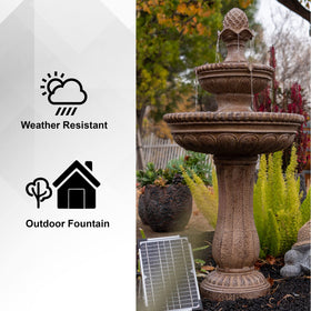 XBrand solar panel and pump assembly powers fountain with sunlight