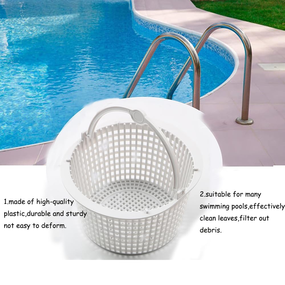 XBwhoz SPX1091C white plastic basket showing leaf-trap design.