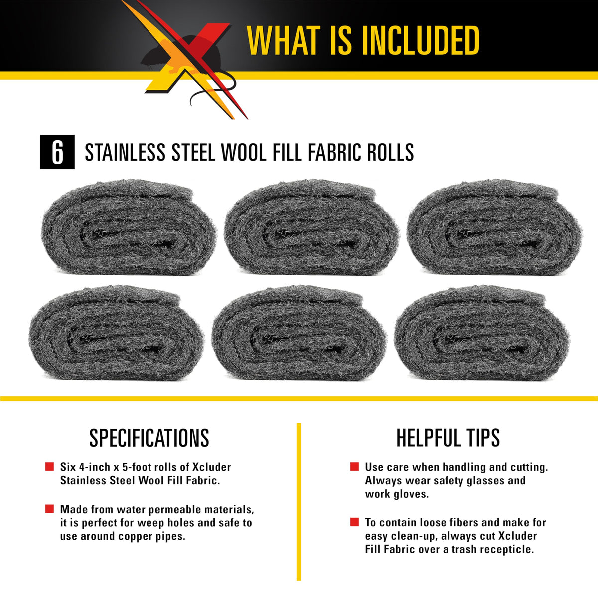 XCLUDER Fill Fabric roll installed around pipes to deter rodents