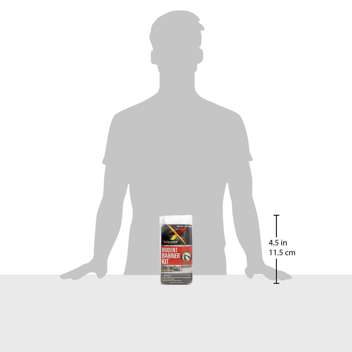 Xcluder inspection tool sizing a gap for precise fill.