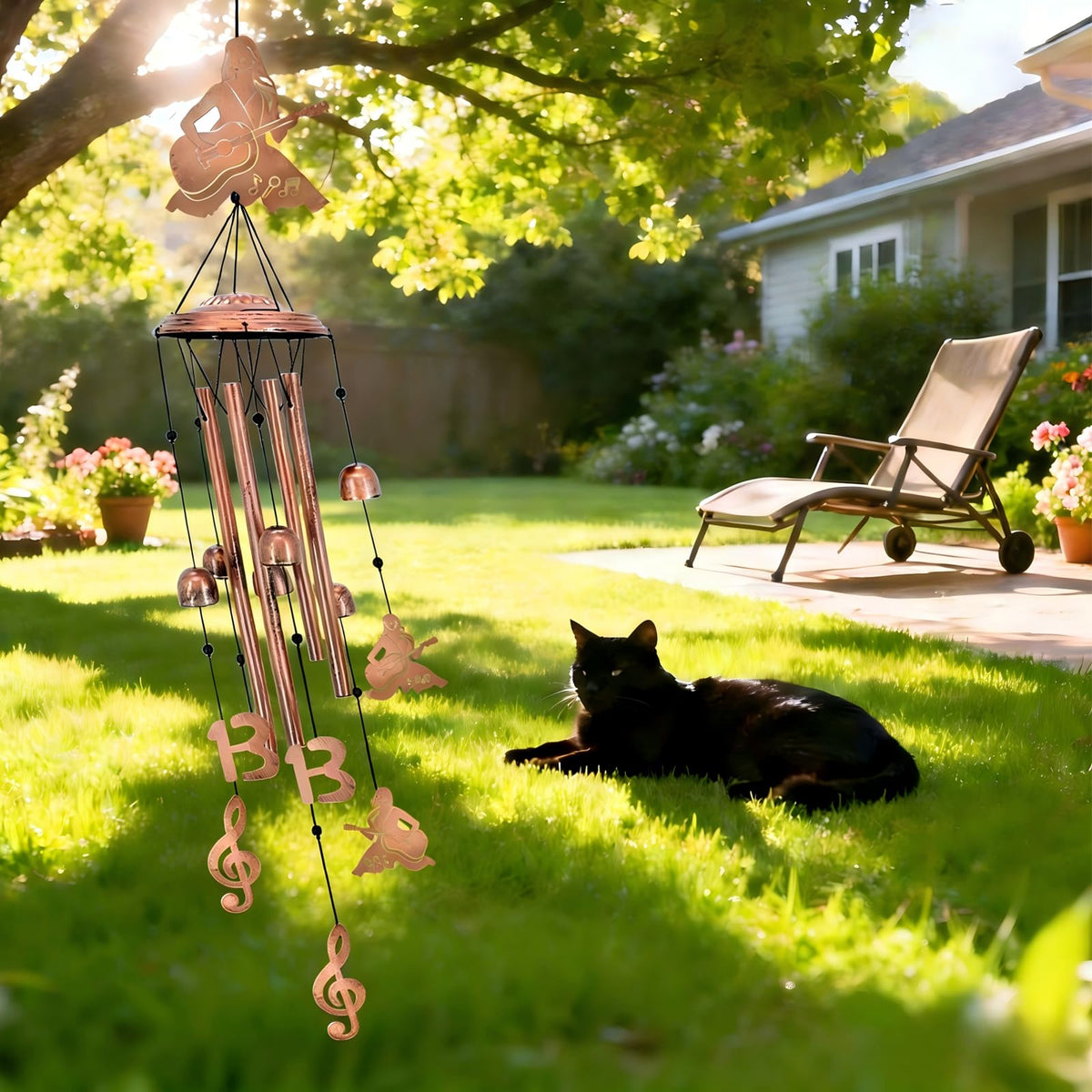 XCOSHAY boho farmhouse modern wind chimes blend with various exterior styles.