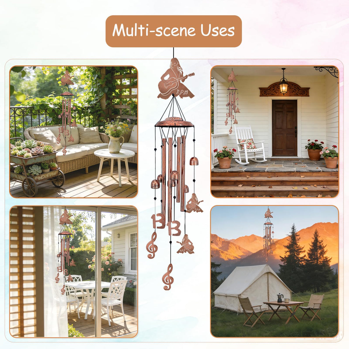 XCOSHAY garden porch decor wind chimes enhance any outdoor space with gentle movement.