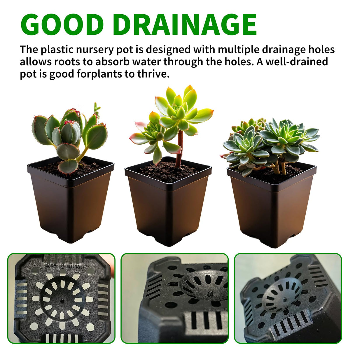XCRUI durable PP plastic nursery pots built to last seasons.