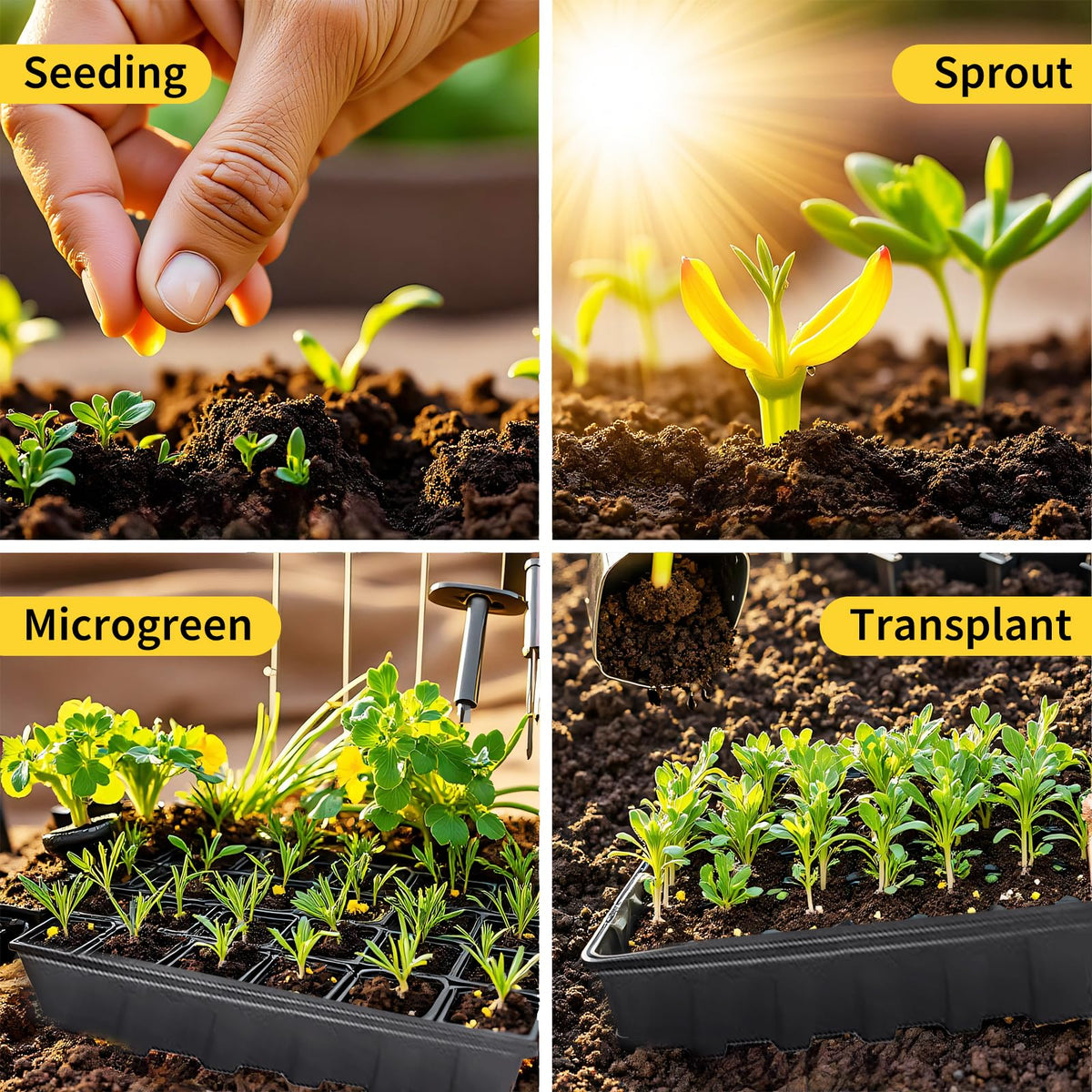 XCRUI seed starting tray leak-free design keeps work surface clean and dry.