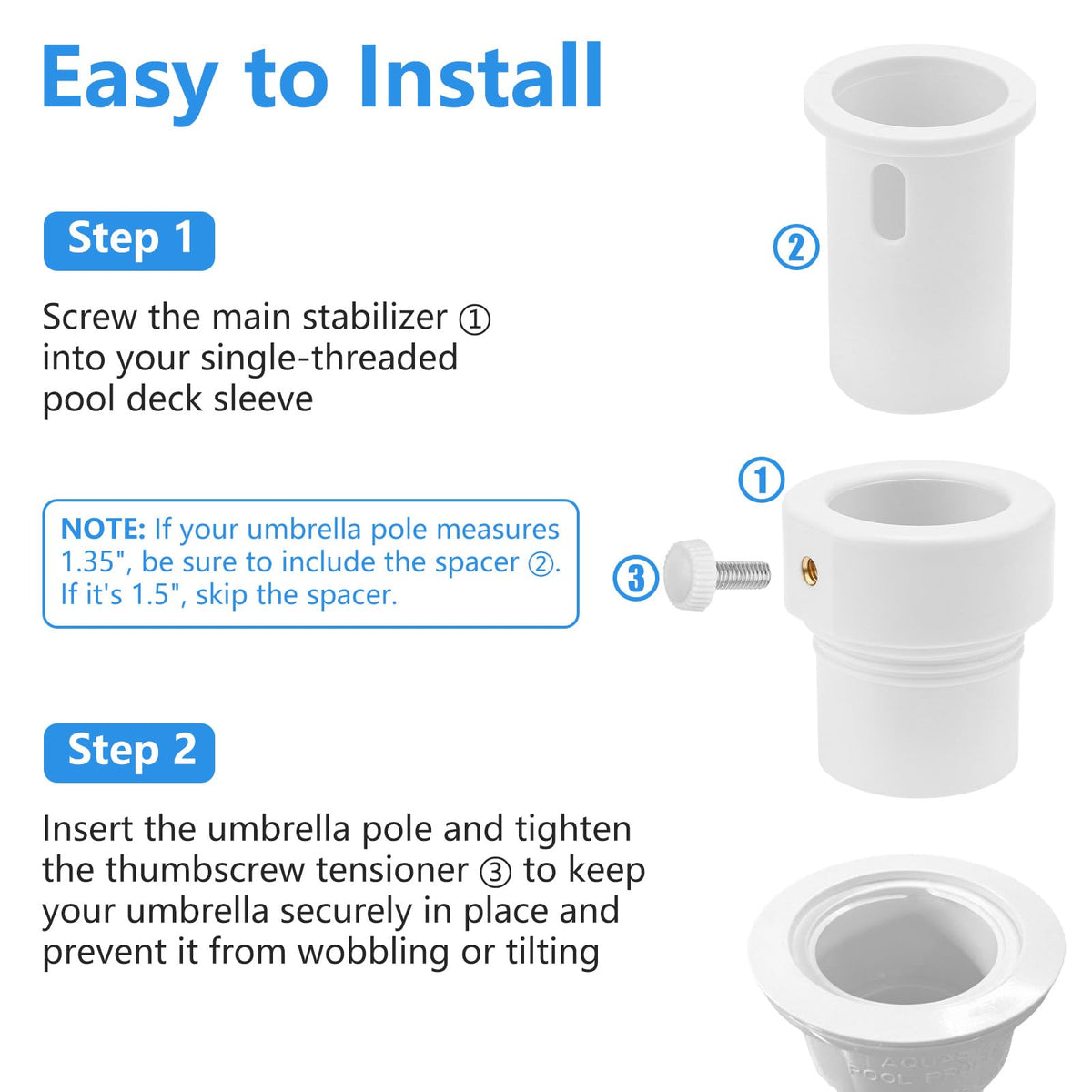 XCWT easy installation with no tools required for deck sleeve.