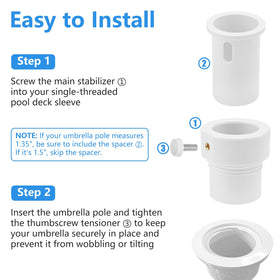 XCWT easy installation with no tools required for deck sleeve.