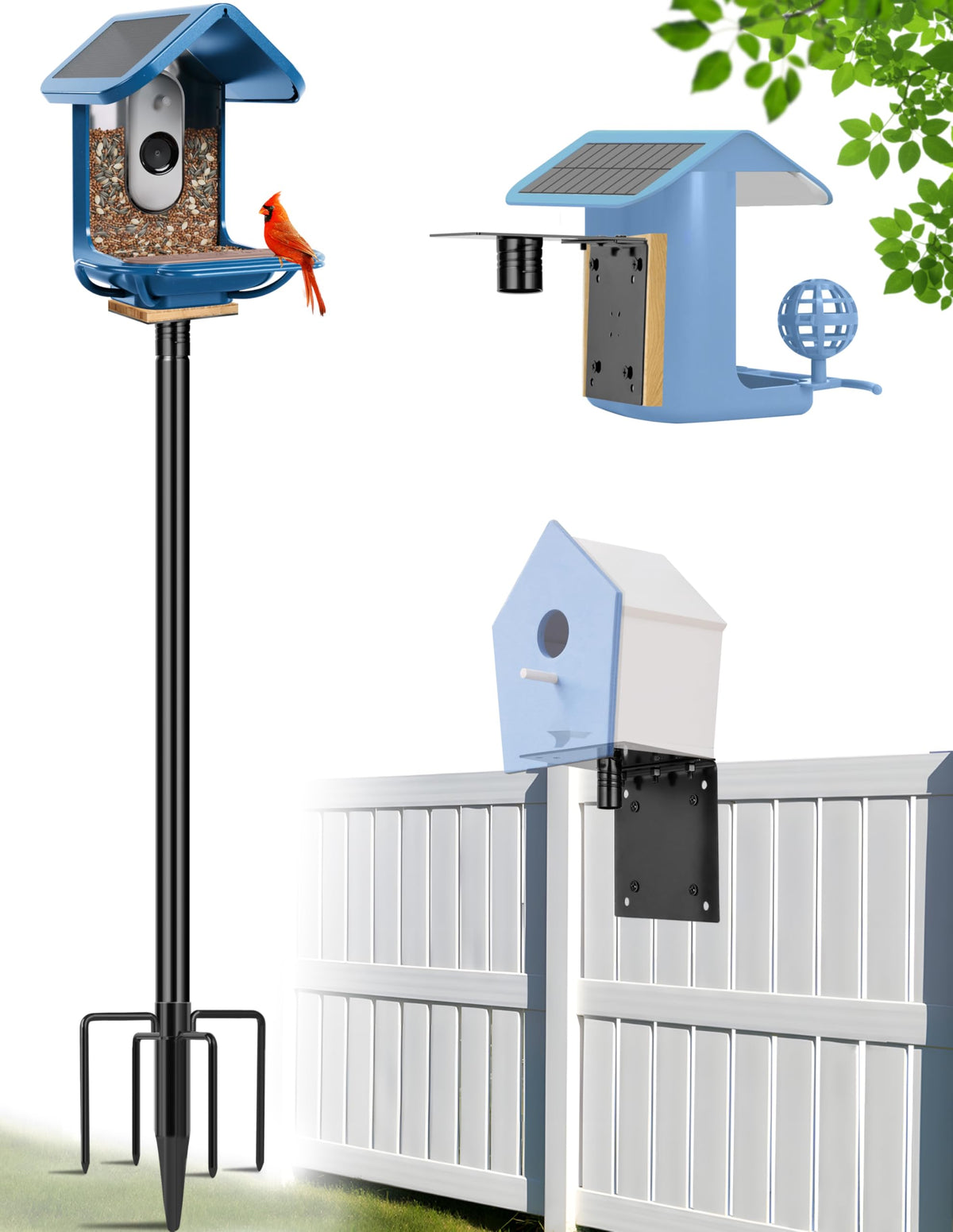 XDW-GIFTS bird house pole 109-inch height for secure outdoor mounting
