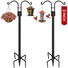 XDW-GIFTS double shepherds hooks outdoor with two arms for hanging lanterns and baskets.