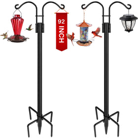 XDW-GIFTS double shepherds hooks outdoors with two arms for lanterns and baskets.