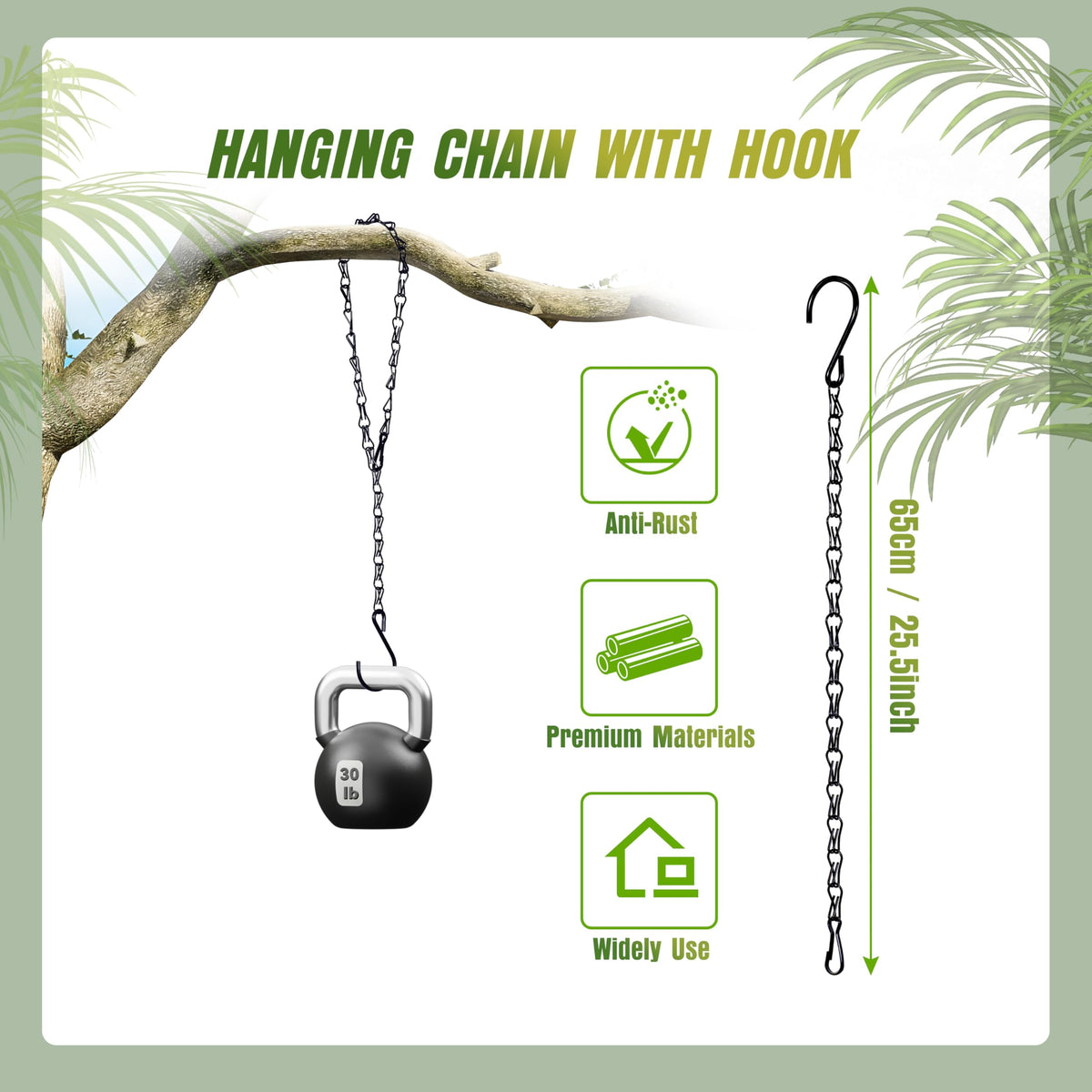 XDW-GIFTS hanging chain for planters showing adjustable height.