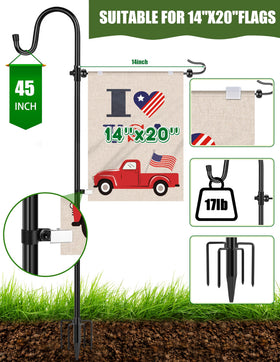 XDW-GIFTS shepherd hook detail showing elegant support for garden flags