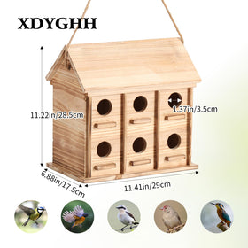 XDYGHH Bird House sloped roof sheds rain, keeping interior dry.