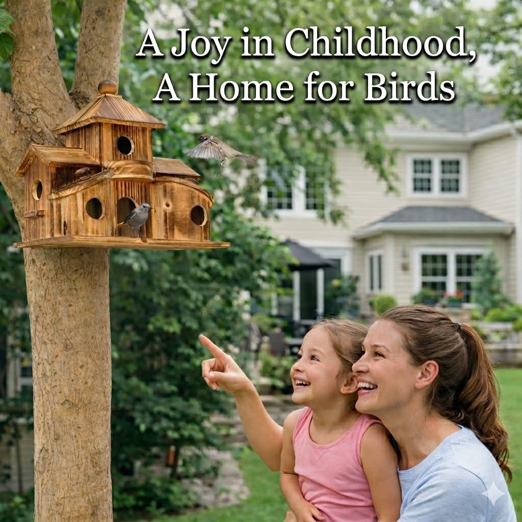 XDYGHH natural cedar wood construction helps withstand weather while sheltering birds.