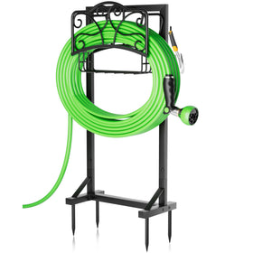 Xeapoms heavy-duty hose holder with stable base supports long hoses securely.