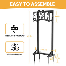 Xeapoms rustproof-coated hose holder resists weather exposure for long-lasting outdoor use.