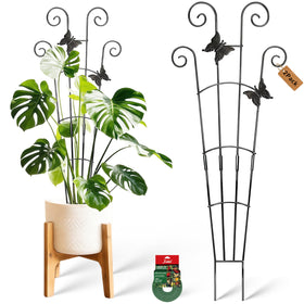 Xeeol 30inch larger plant trellis with butterfly pattern for elegant vine support