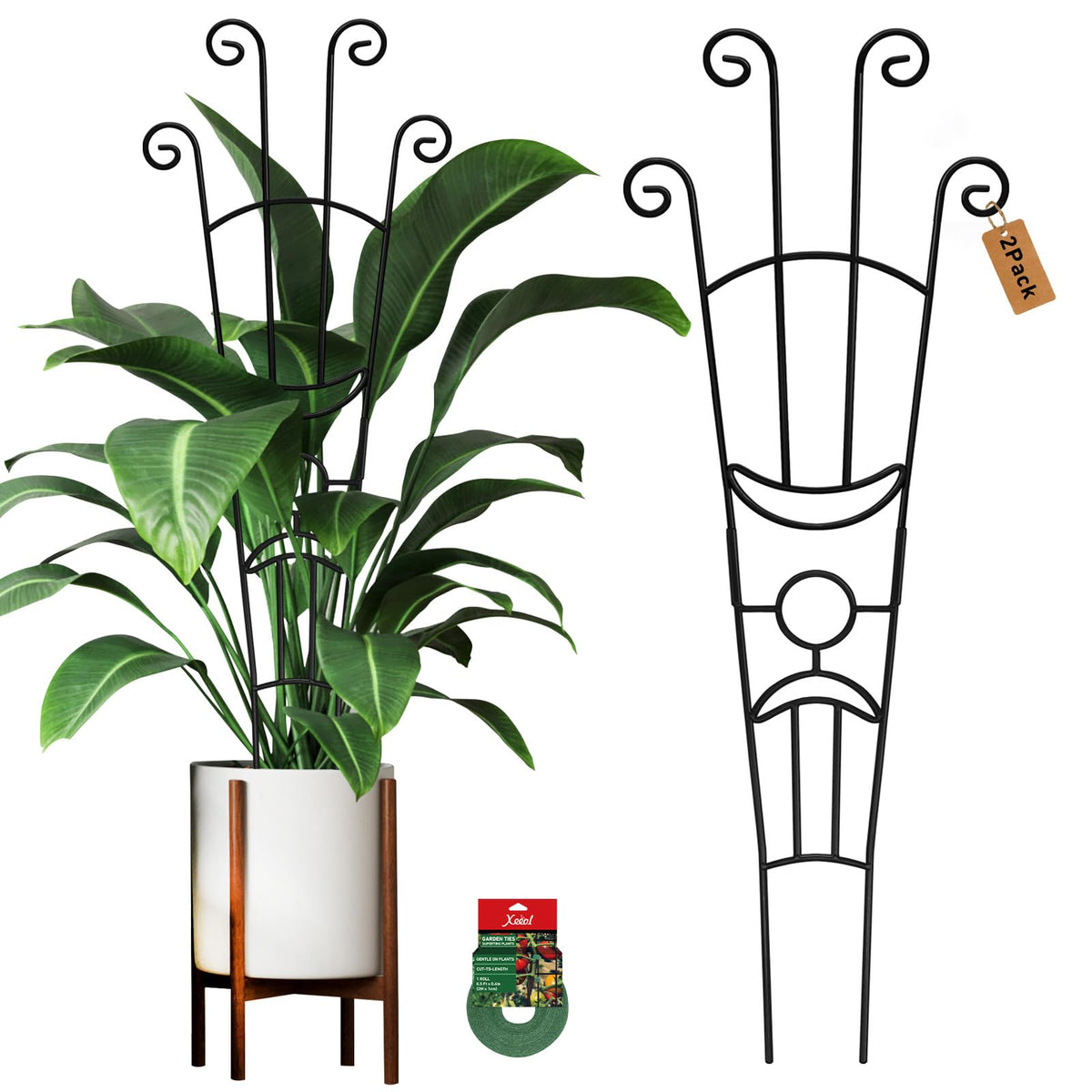 Xeeol 32.6in plant trellis indoors or outdoors supports climbing vines for taller growth.
