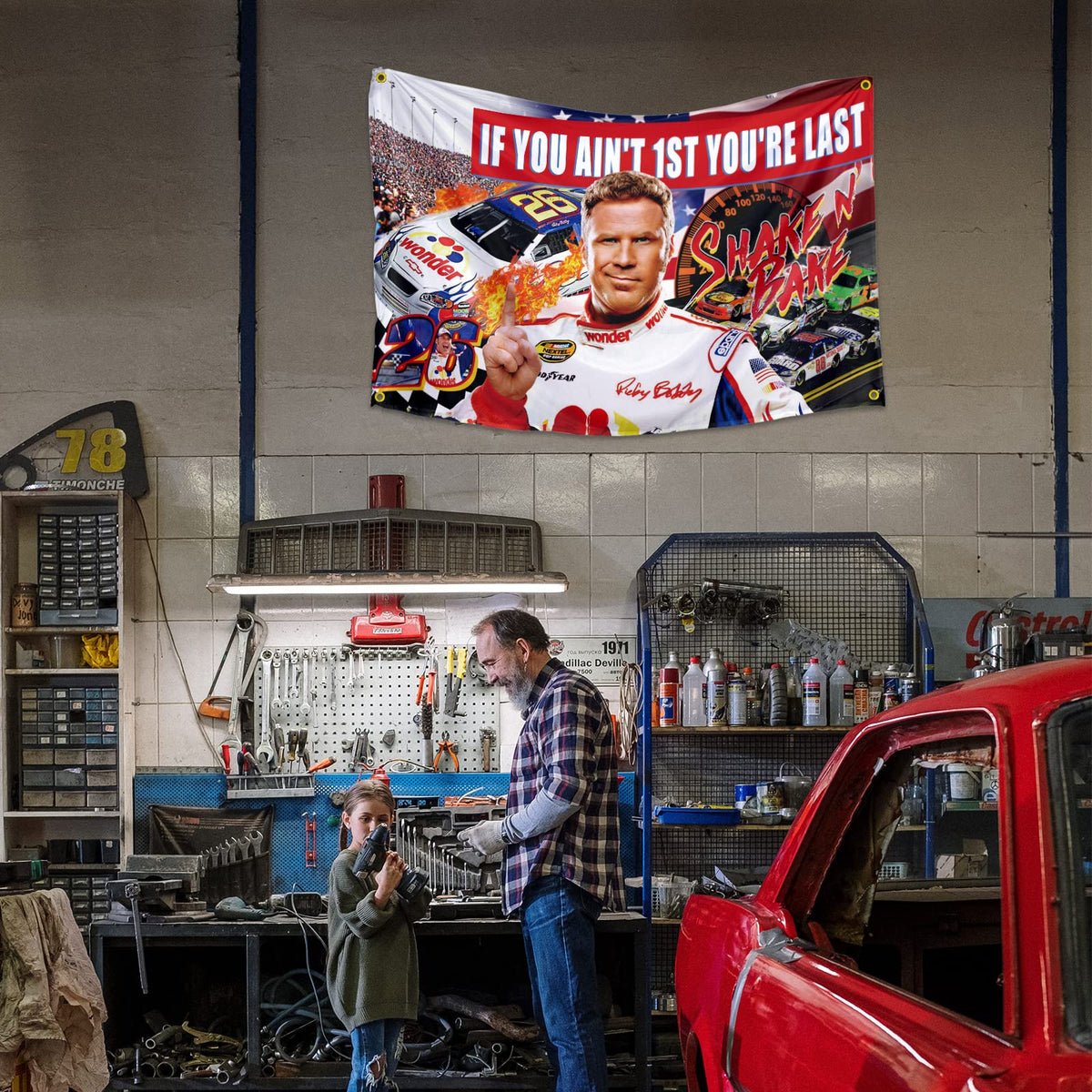 XEODE Ricky Bobby flag ideal college dorm decor and events