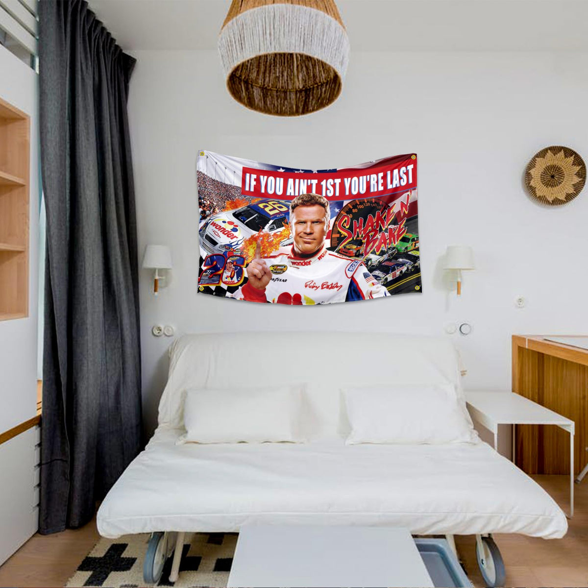 XEODE Ricky Bobby flag wall banner for game nights