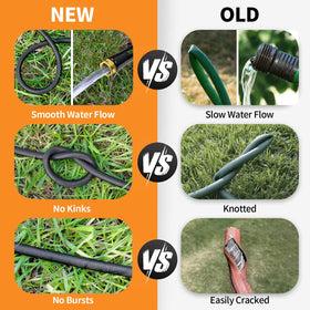 Xergur flexible garden hose 25ft double latex core reduces kinking during use