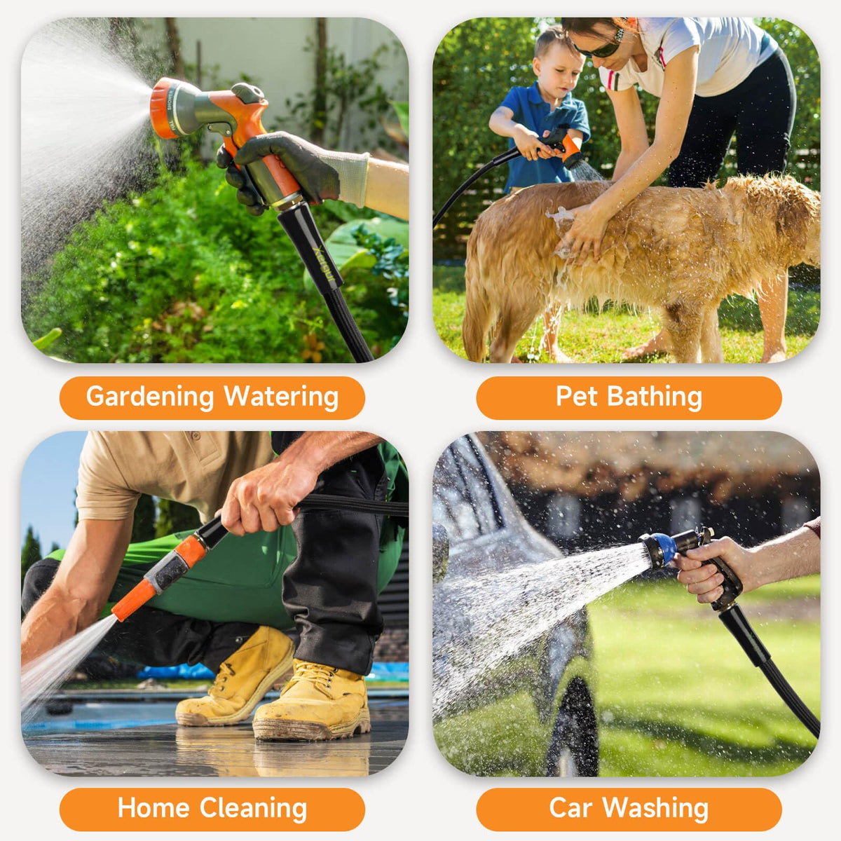 Xergur flexible garden hose 25ft lightweight and portable for easy transport