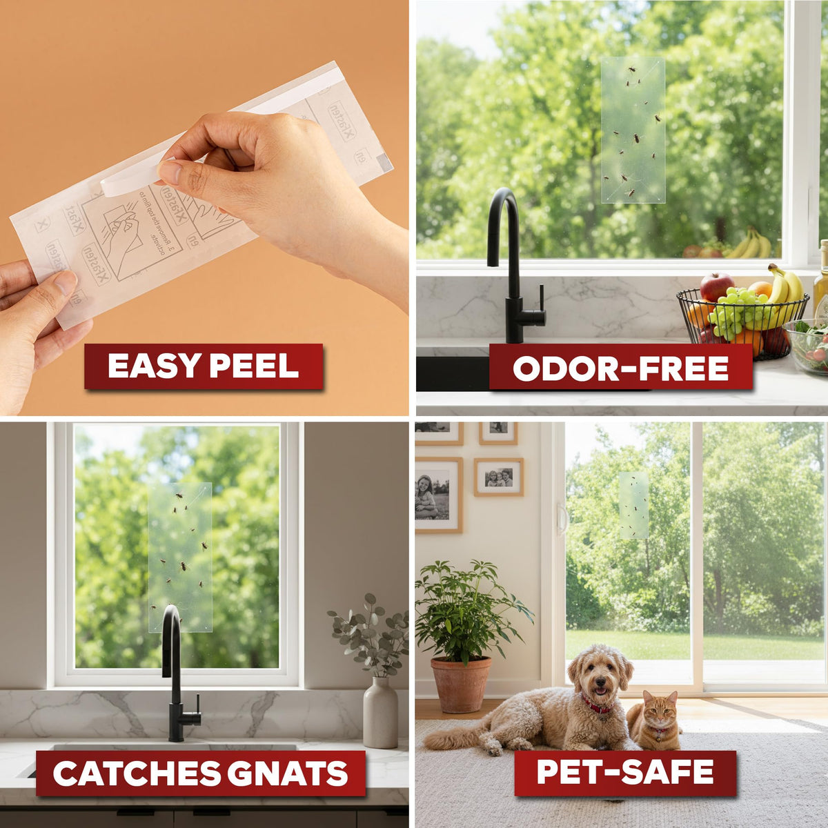 XFasten traps maintain tack in humidity and near vents.