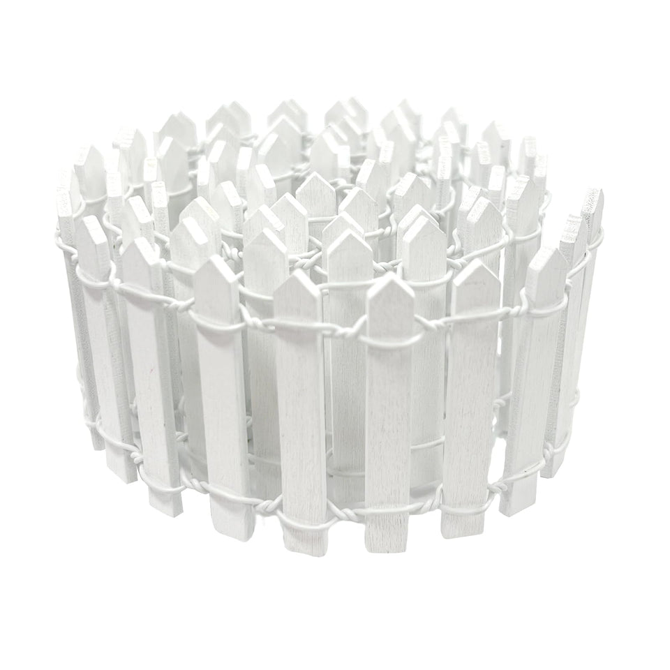 XFGSYXS mini fairy garden fence assembly view shows durable wood and wire for DIY projects.