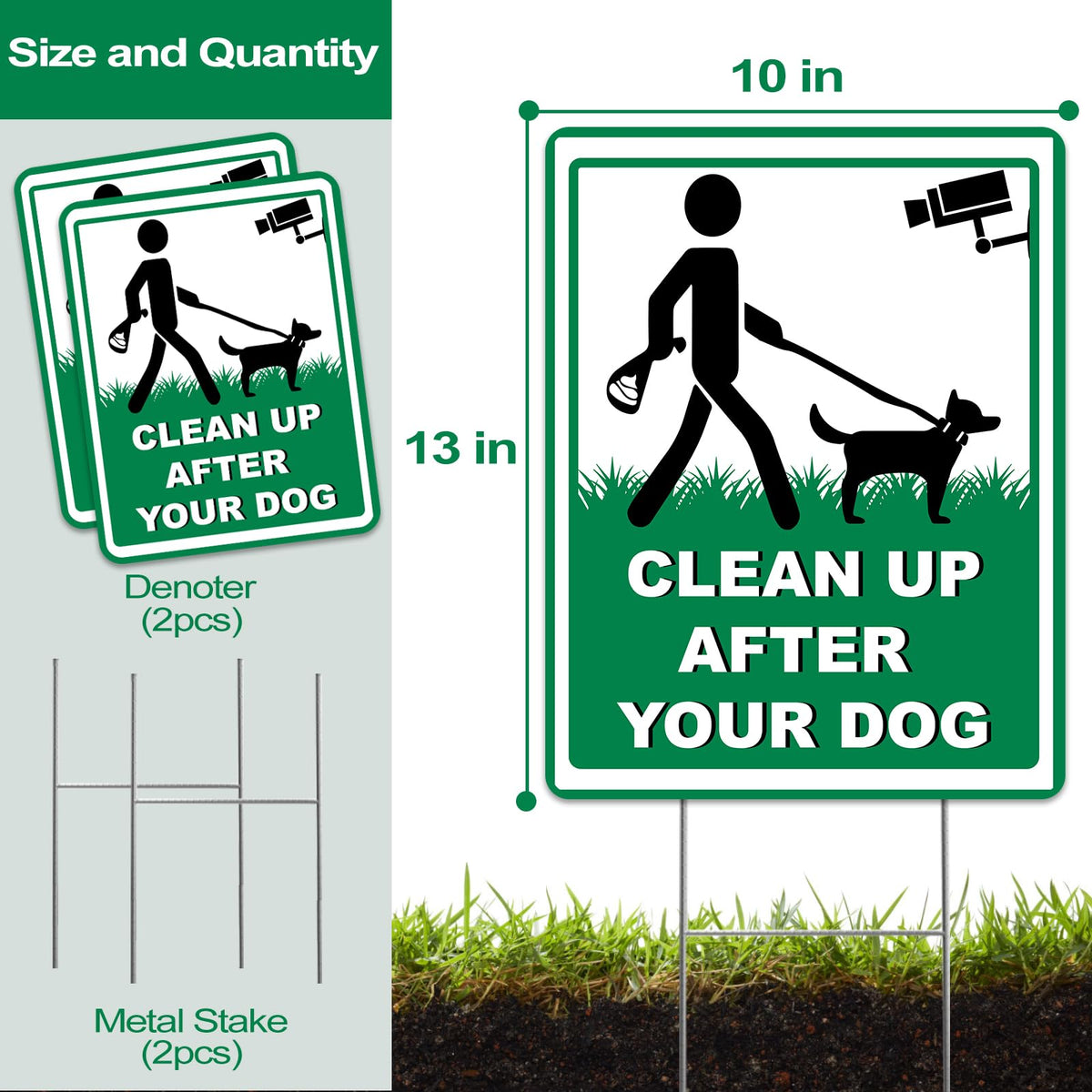 XFXHEYY No Pooping Dog sign back view — clear messaging from all angles.