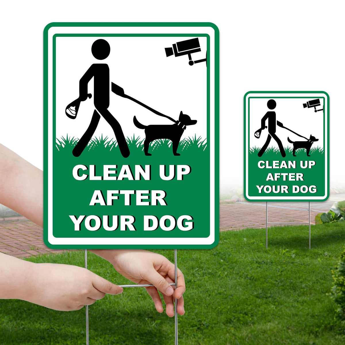 XFXHEYY No Pooping Dog sign front view — highly visible from both directions.