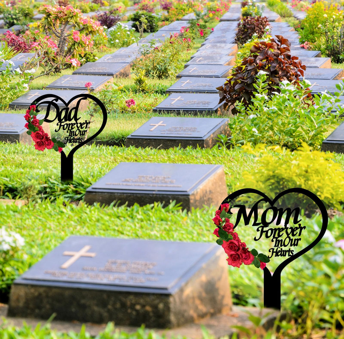 XGBDL garden grave stake fits yards, graves, and memorial spaces