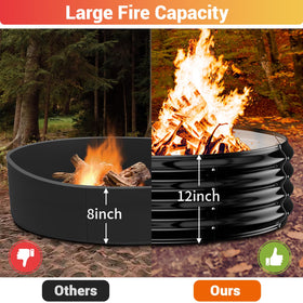 XGMDD 12-inch tall insert demonstrates wind-blocking height for steadier flames.