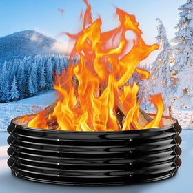 XGMDD 60-inch fire pit ring outdoor setup, supports larger fires safely.