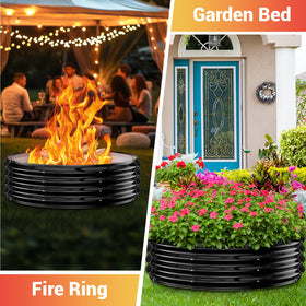 XGMDD easy-assembly fire pit ring for quick setup.