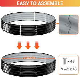XGMDD multiuse fire pit ring for garden bed or burn barrel.