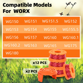 Abrasion-resistant nylon polyamide line for longer life on Worx trimmers.