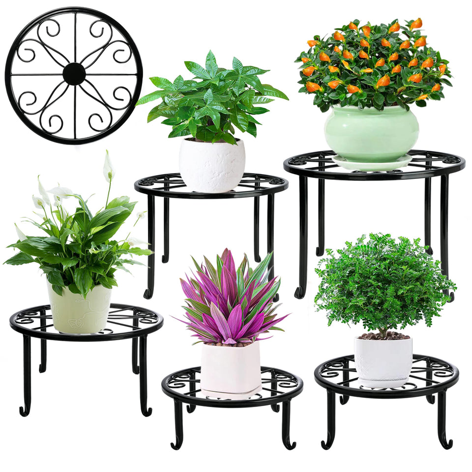 Xgunion metal plant stand 11inch diameter round base supports heavy pots indoors
